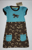 Lazy One Blue & Brown Horseshoe Tee Dress