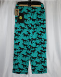Lazy One Women's Hot to Trot Horse Yoga PJ Pant with Cell Phone Pocket - Teal Blue