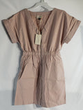 Universal Thread Short Sleeve Zip-Up Elastic Waist Dress XS Only