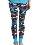 Lazy One Womens PJ Legging - Horse Fair Isle