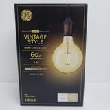 GE Vintage 60W Amber Globe Bulb