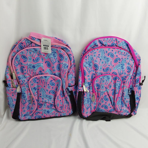 Wildkin Watercolor Ponies 17 Inch Backpack - Pink/Hot Pink