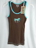 Lazy One Filly Tank Top Juniors/Womens Blue Stitching