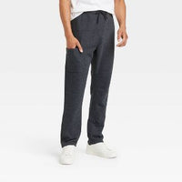 Goodfellow & Co. Men's Tapered Ultra Soft Fleece Pants Charcoal - Medium