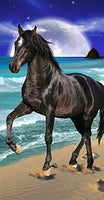 Beach Towel 30" x 60" Horse On Beach with Big Moon